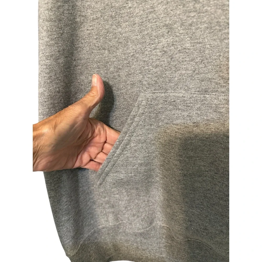 Mens Gray Black Bulldog Graphic Raglan Hoodie Sweatshirt‎ Size L